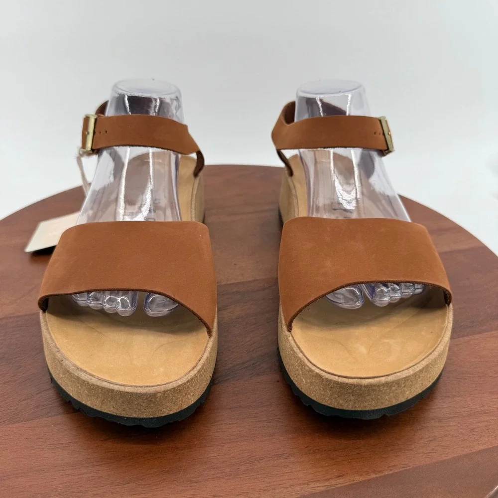 Papillio Birkenstock Glenda Sandals Womens Pecan Brown Nubuck Platform 42 L11 M9